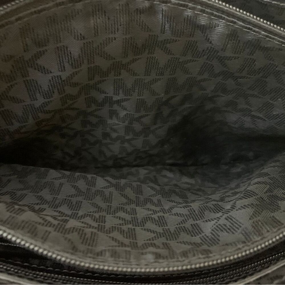 Michael Kors Black Saffiano Leather Tote Bag Gold Tone MK Charm Medium - Picture 8 of 13